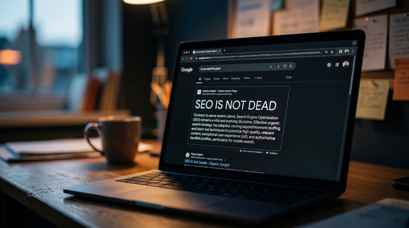 Screenshot of google search for SEO is not dead
